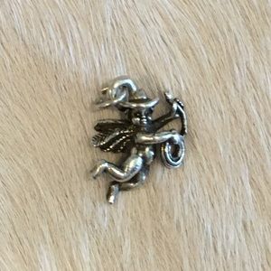 Sterling Cowgirl Cherub Charm